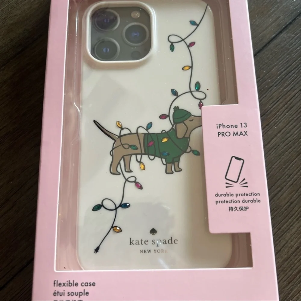 🐾Kate Spade🐾⛄️🎅🏻🎄DACHSHUND iphone Case 13 Pro Max - Picture 2 of 11